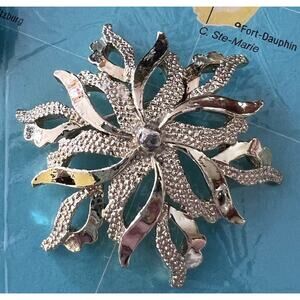 Vtg GERRYS Floral Abstract Pin Brooch Whimsy Unique Art to Wear Retro Statement